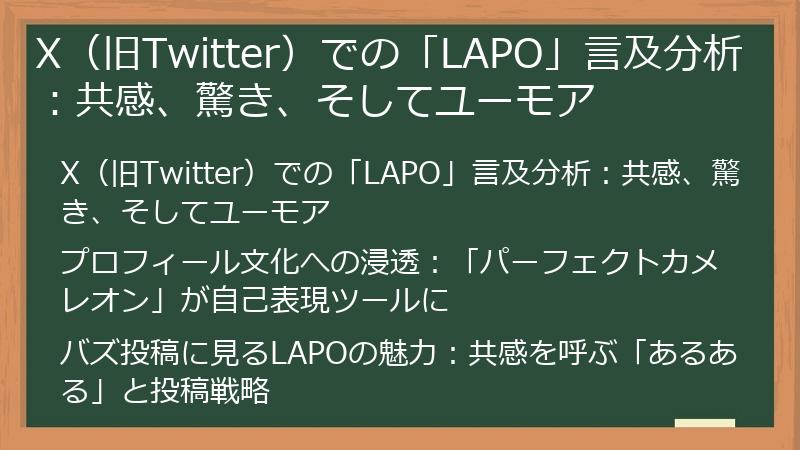 X（旧Twitter）での「LAPO」言及分析：共感、驚き、そしてユーモア