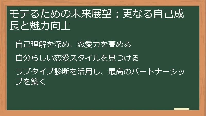 モテるための未来展望：更なる自己成長と魅力向上