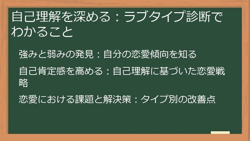 自己理解を深める：ラブタイプ診断でわかること