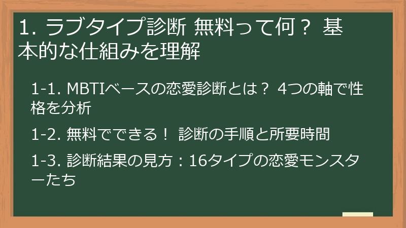 1. ラブタイプ診断 無料って何？ 基本的な仕組みを理解
