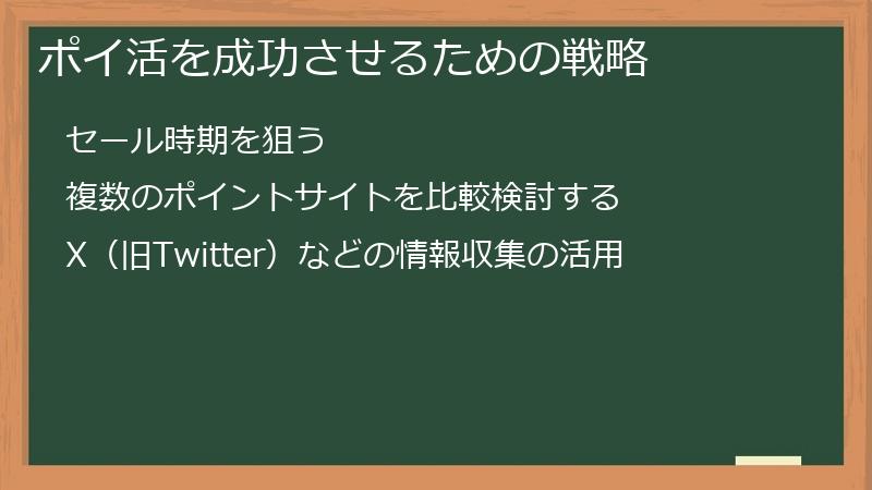 ポイ活を成功させるための戦略