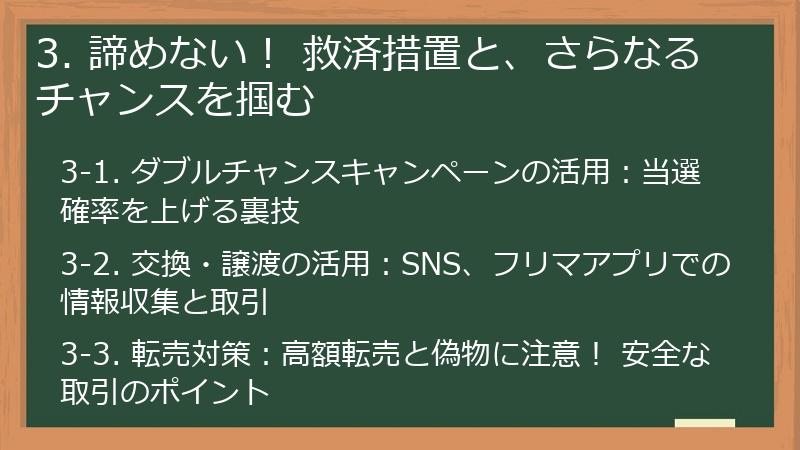 3. 諦めない！ 救済措置と、さらなるチャンスを掴む
