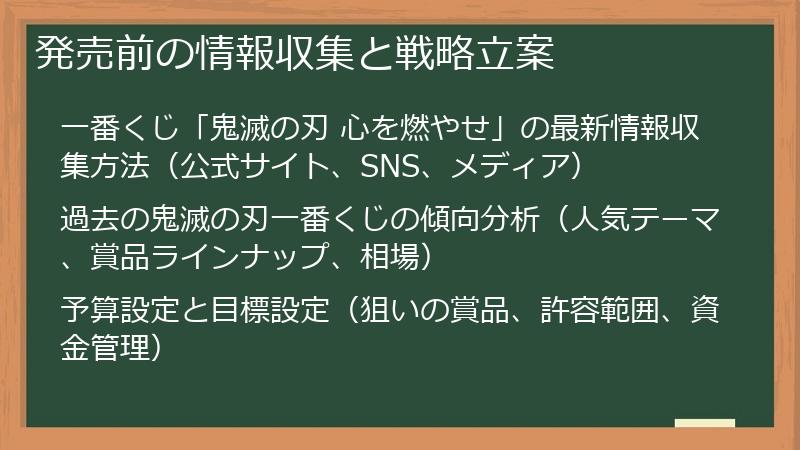 発売前の情報収集と戦略立案