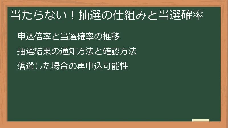 当たらない！抽選の仕組みと当選確率