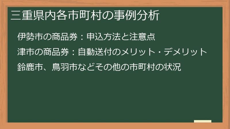 三重県内各市町村の事例分析