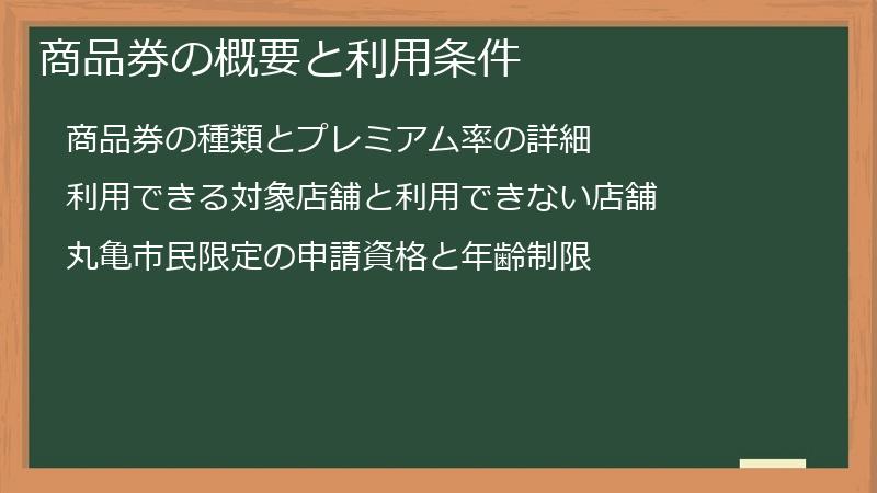 商品券の概要と利用条件