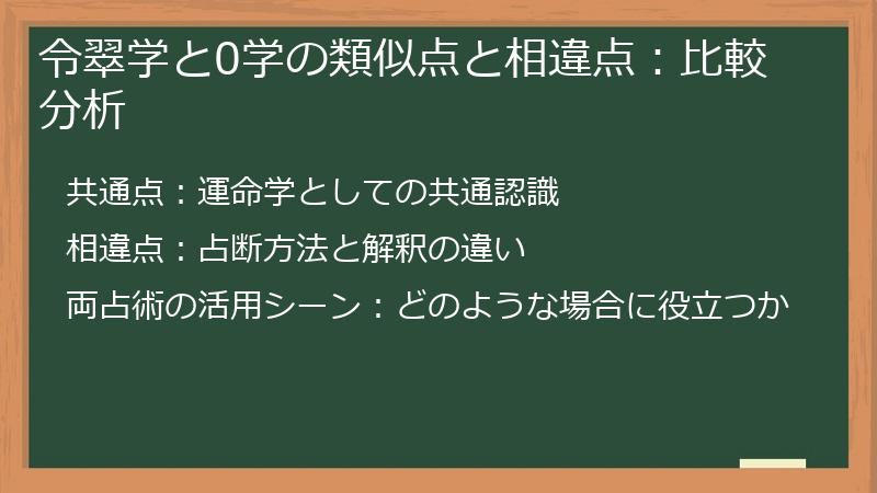 令翠学と0学の類似点と相違点:比較分析