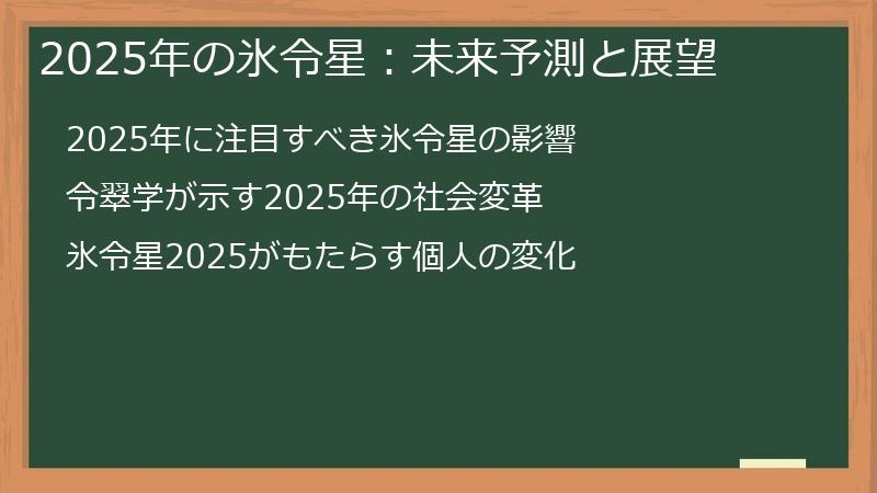 2025年の氷令星:未来予測と展望