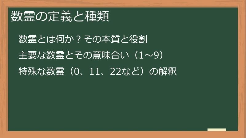 数霊の定義と種類