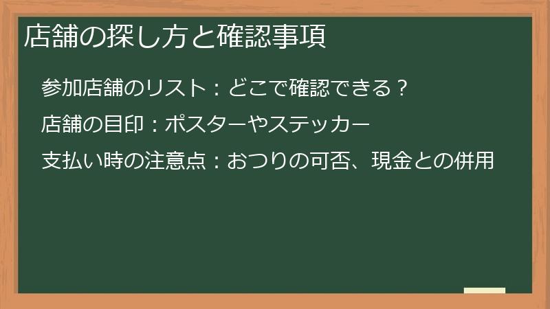 店舗の探し方と確認事項