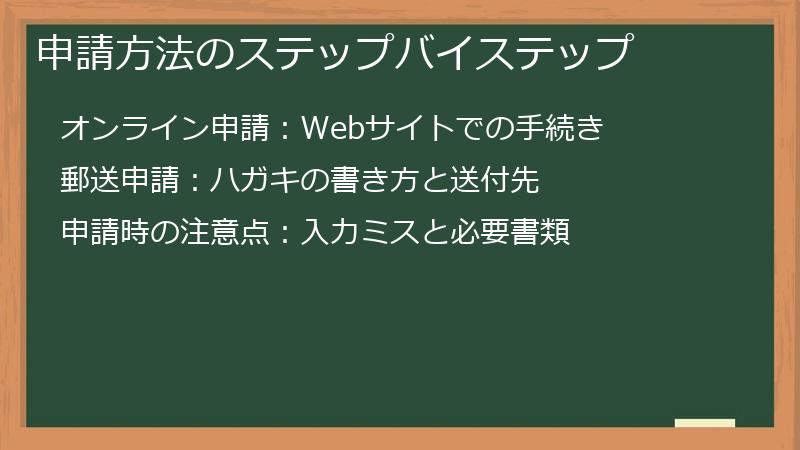 申請方法のステップバイステップ