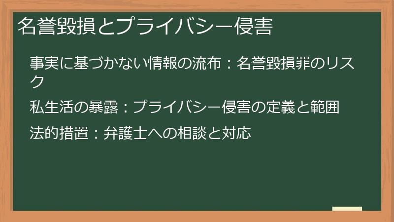 名誉毀損とプライバシー侵害