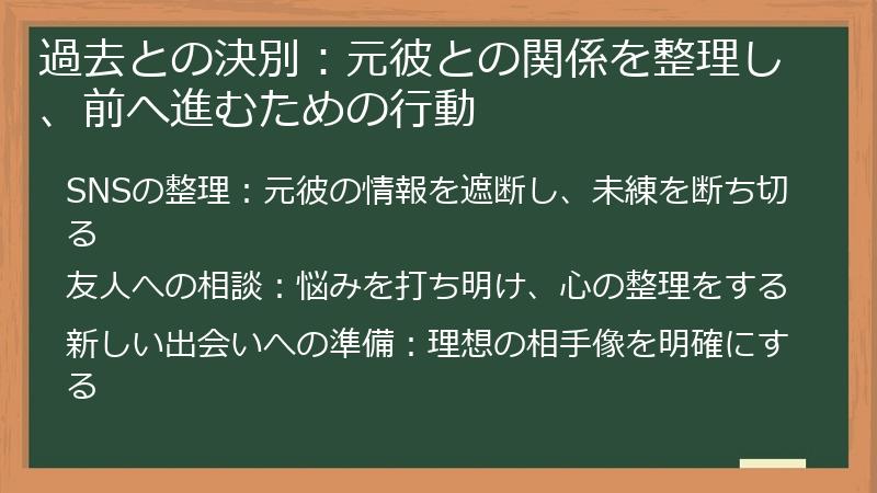 過去との決別：元彼との関係を整理し、前へ進むための行動