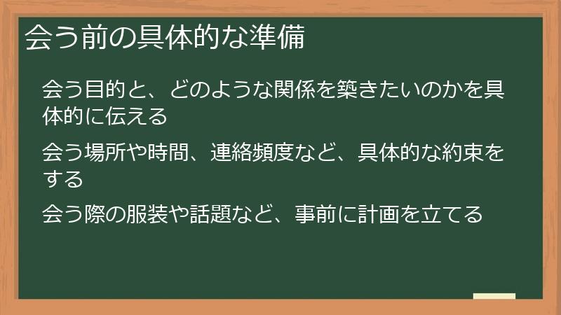 会う前の具体的な準備