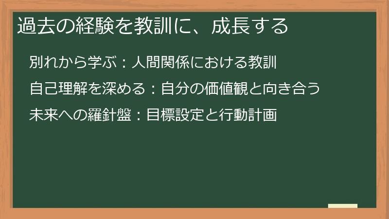 過去の経験を教訓に、成長する