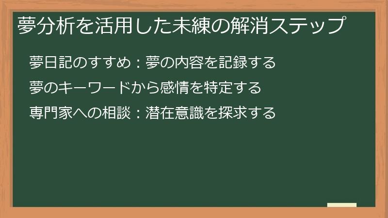夢分析を活用した未練の解消ステップ