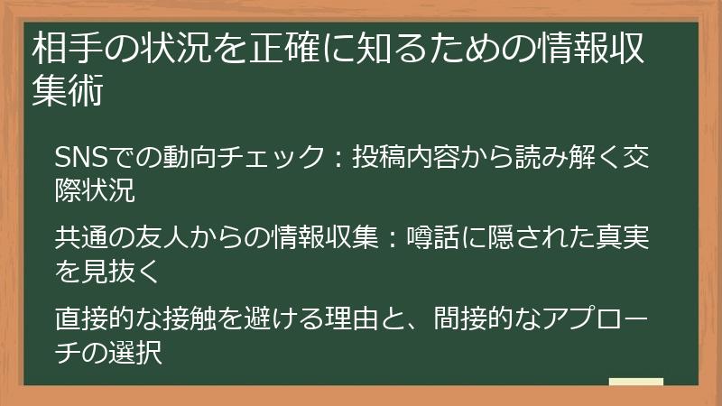 相手の状況を正確に知るための情報収集術