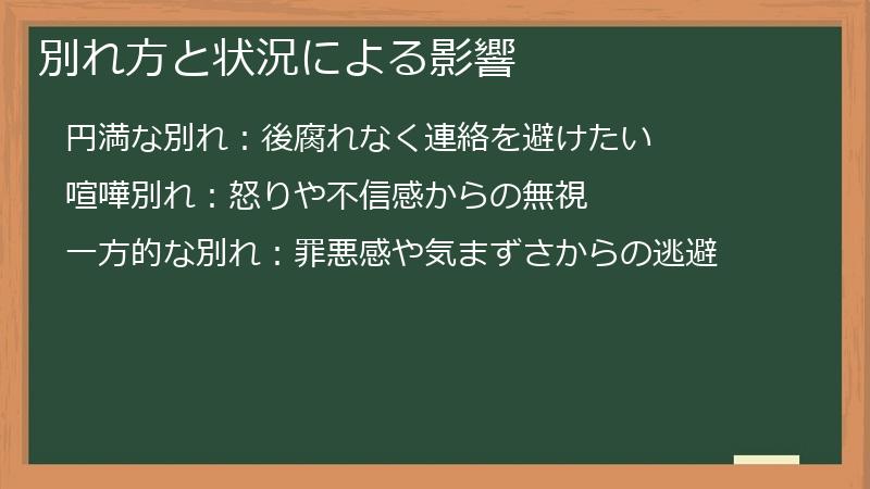 別れ方と状況による影響