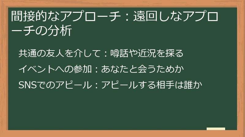 間接的なアプローチ：遠回しなアプローチの分析