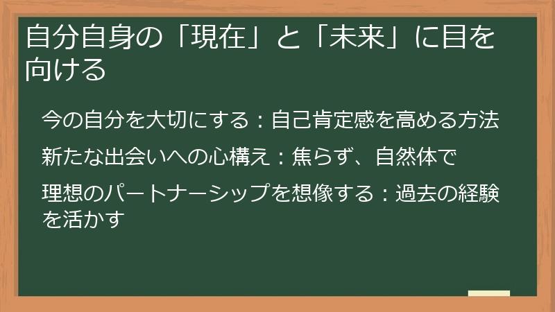 自分自身の「現在」と「未来」に目を向ける