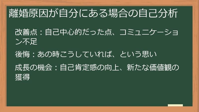 離婚原因が自分にある場合の自己分析