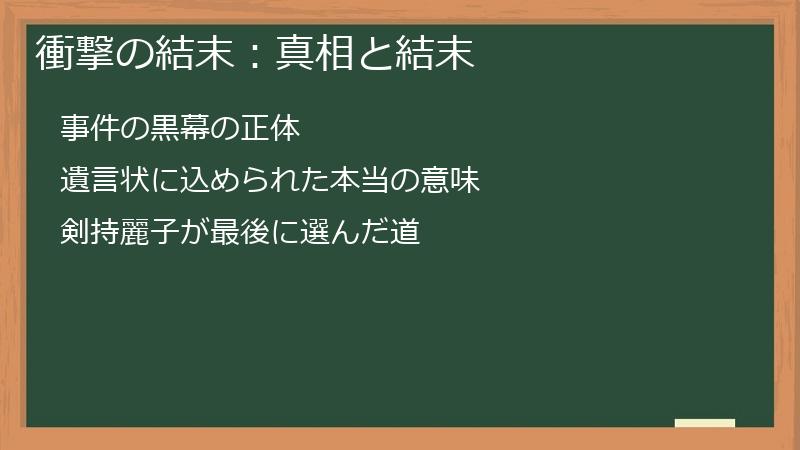 衝撃の結末：真相と結末