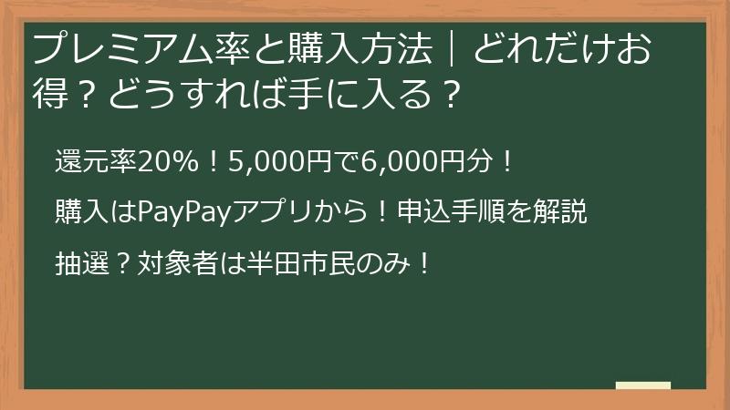 プレミアム率と購入方法|どれだけお得?どうすれば手に入る?
