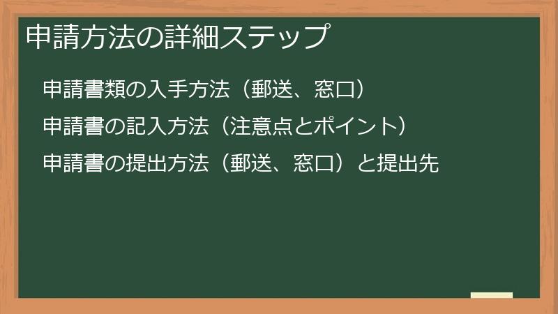 申請方法の詳細ステップ