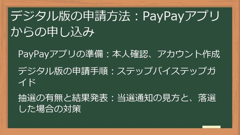 デジタル版の申請方法：PayPayアプリからの申し込み