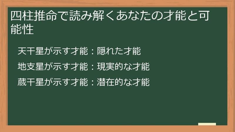 四柱推命で読み解くあなたの才能と可能性