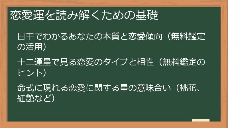 恋愛運を読み解くための基礎