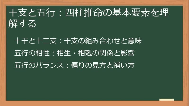 干支と五行：四柱推命の基本要素を理解する