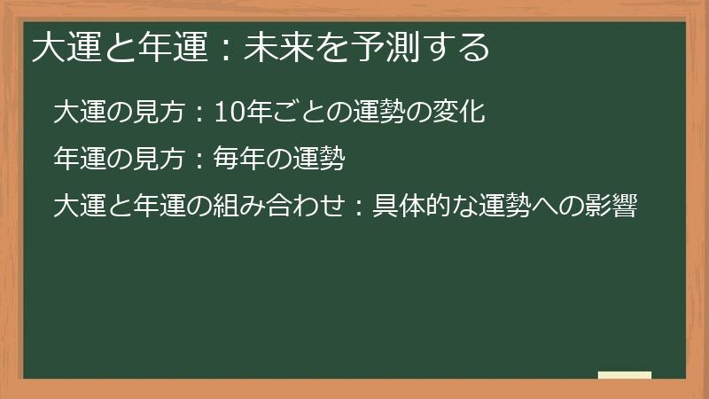 大運と年運：未来を予測する
