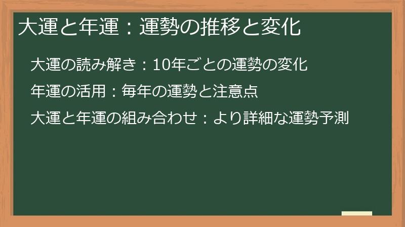 大運と年運：運勢の推移と変化