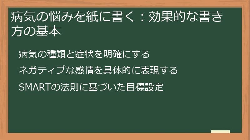 病気の悩みを紙に書く：効果的な書き方の基本