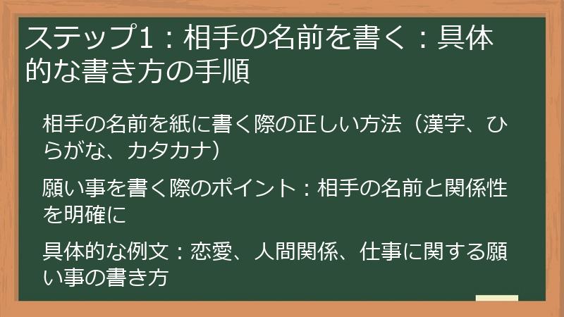 ステップ1：相手の名前を書く：具体的な書き方の手順