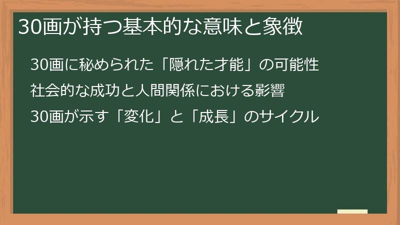 30画が持つ基本的な意味と象徴