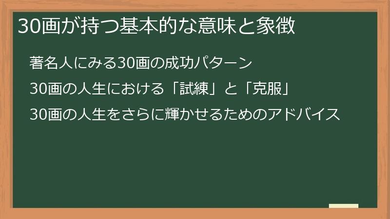 30画が持つ基本的な意味と象徴