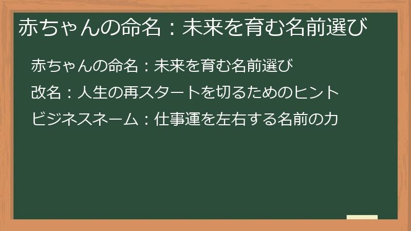 赤ちゃんの命名：未来を育む名前選び