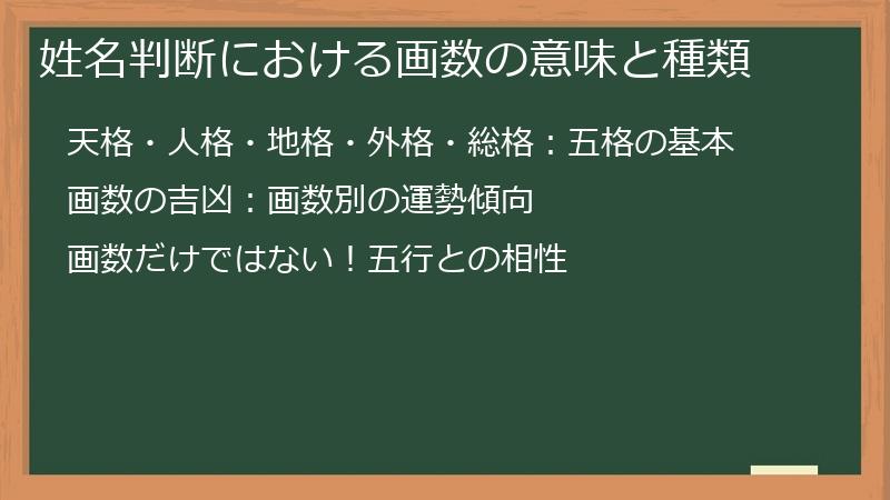 姓名判断における画数の意味と種類