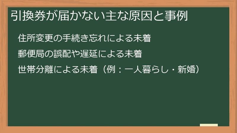 引換券が届かない主な原因と事例