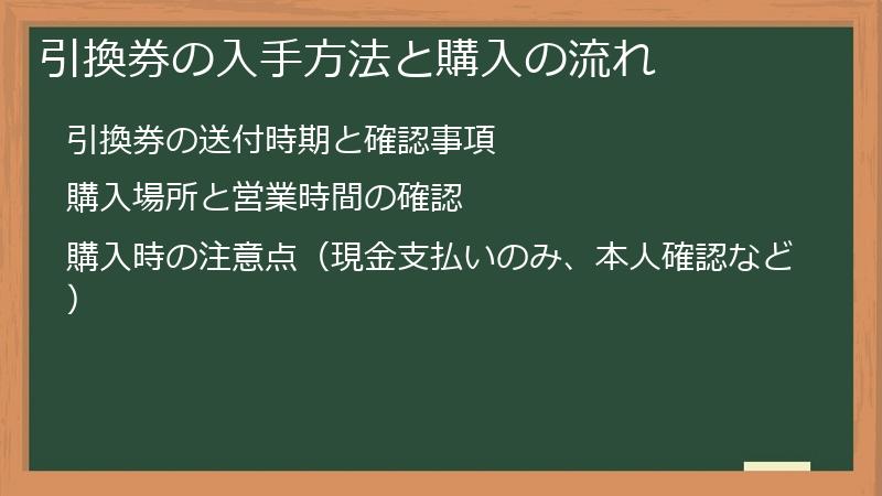 引換券の入手方法と購入の流れ