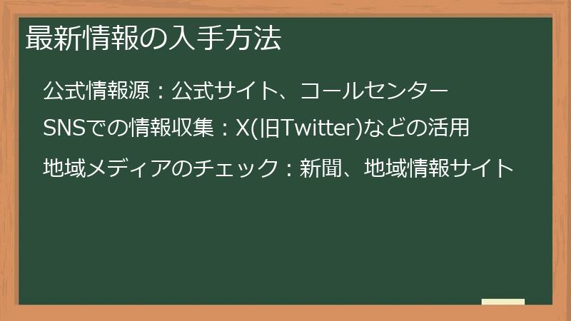最新情報の入手方法