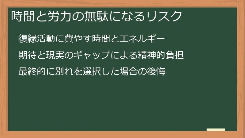 時間と労力の無駄になるリスク