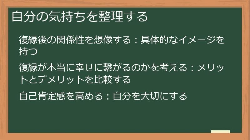 自分の気持ちを整理する
