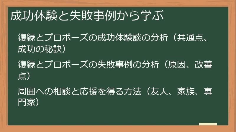 成功体験と失敗事例から学ぶ