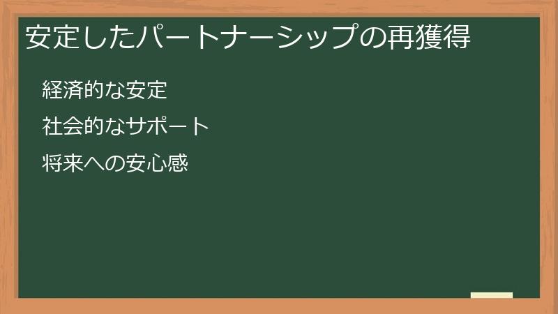 安定したパートナーシップの再獲得
