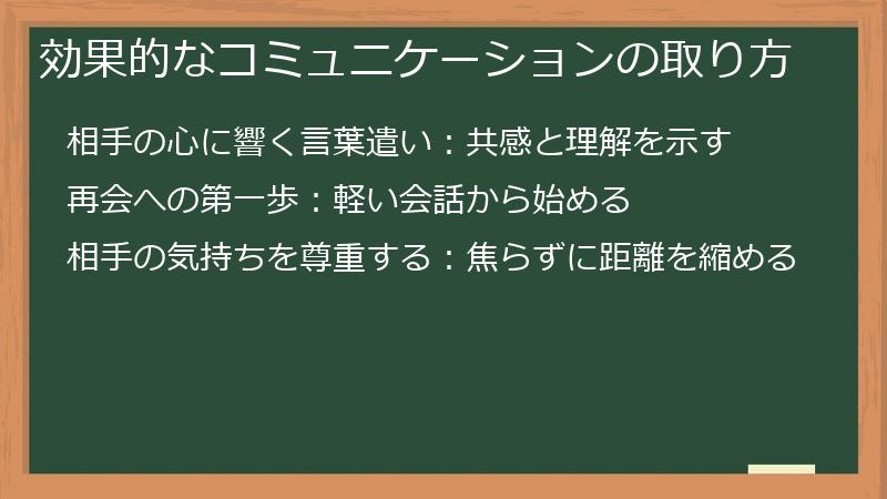 効果的なコミュニケーションの取り方