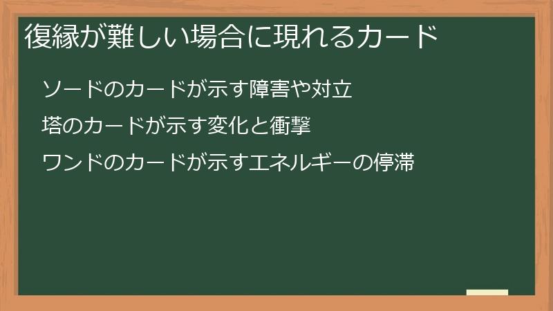 復縁が難しい場合に現れるカード