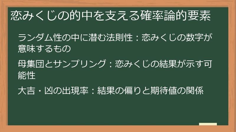 恋みくじの的中を支える確率論的要素